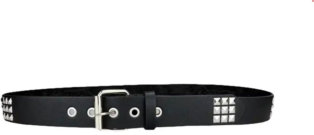 BamBella® - Riem Heup - 105cm maat S M L - verstelbare Belt Dames heupriem taille steentjes roze Skull goth broekriem