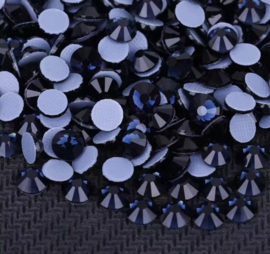 BamBella® - SS30 - Blauw Zwart - Hotfix strass Steentjes - 288 stuks - strass stenen glitters nail art kleding versieren