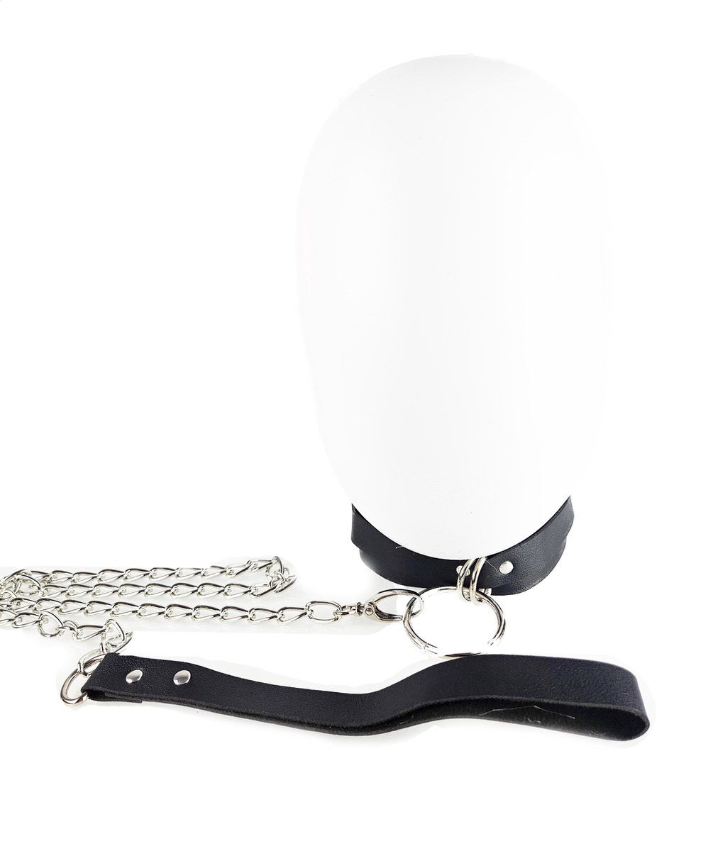 BNDGx® - Lijn met halsband Zwart - SM rollenspel set - Met ketting lijn