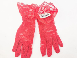 BamBella® - Handschoenen Grijs kant Kort - dames - Met Ruches