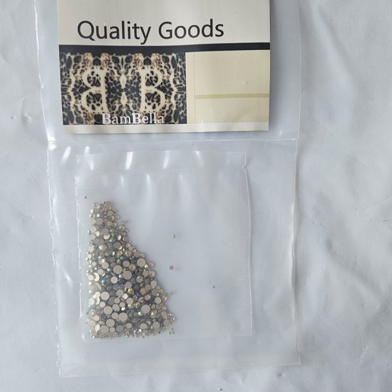 BamBella® Plak strass Steentjes - 1440 stuks - SS4 tot SS20 - goud kleurig AB stenen glitters nail art kleding versieren