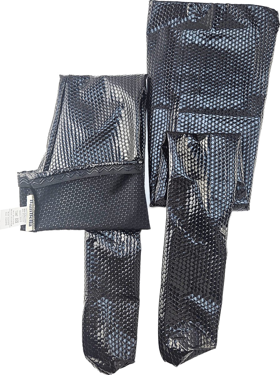 BamBella® - Dikke stof hoge Kousen - Zwart - Sexy reptiel look Kniekousen van Super Glans Fetish kleding bdsm Dames sokken
