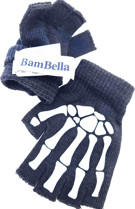 BamBella® Handschoenen winter Vingerloos skull print halloween skelet