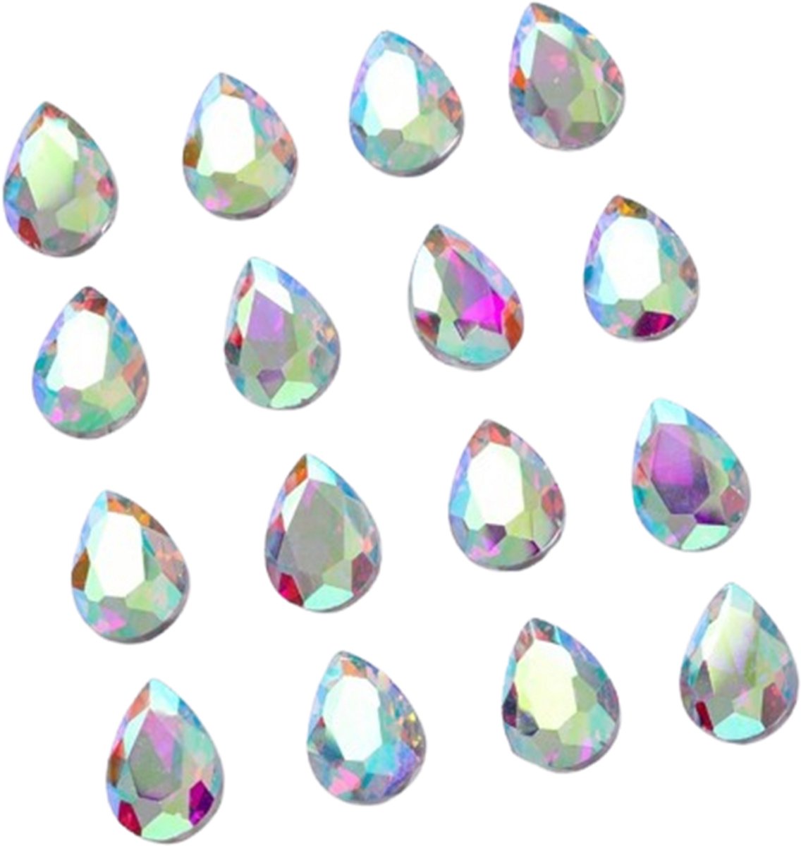 BamBella® Glazen stenen AB zonder gat look grote - 100 stuks - kleding versieren steentjes DIY hobby knutselen Glitter decoratie