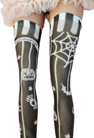 BamBella® - Hoge kousen hoge panty sokken dames - hoge sokken zwart Gothic