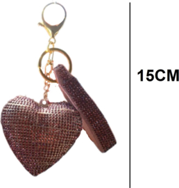 Sleutelhanger Tashanger Grote roze glitter