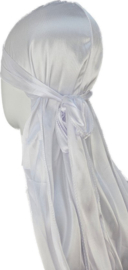 BamBella® Durag - Wit - Fijn dun Satijn- - Haarnetjes - Wave Cap - Hoofddoek - doek - Soft - Weave hoofd sjaal