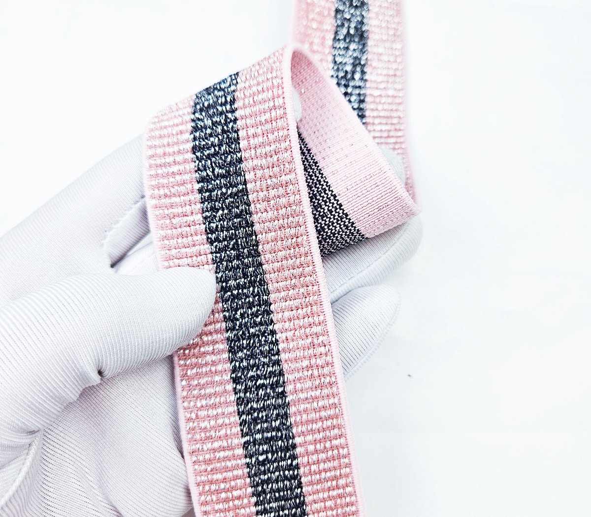 Elastiek roze 1 Meter band elastisch elastiek roze streep glitter taille tailleband 25mm breed voor broek naaien