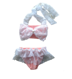 Bikini Roze    Strik van kant Baby en kind Zwemkleding Badkleding meisje