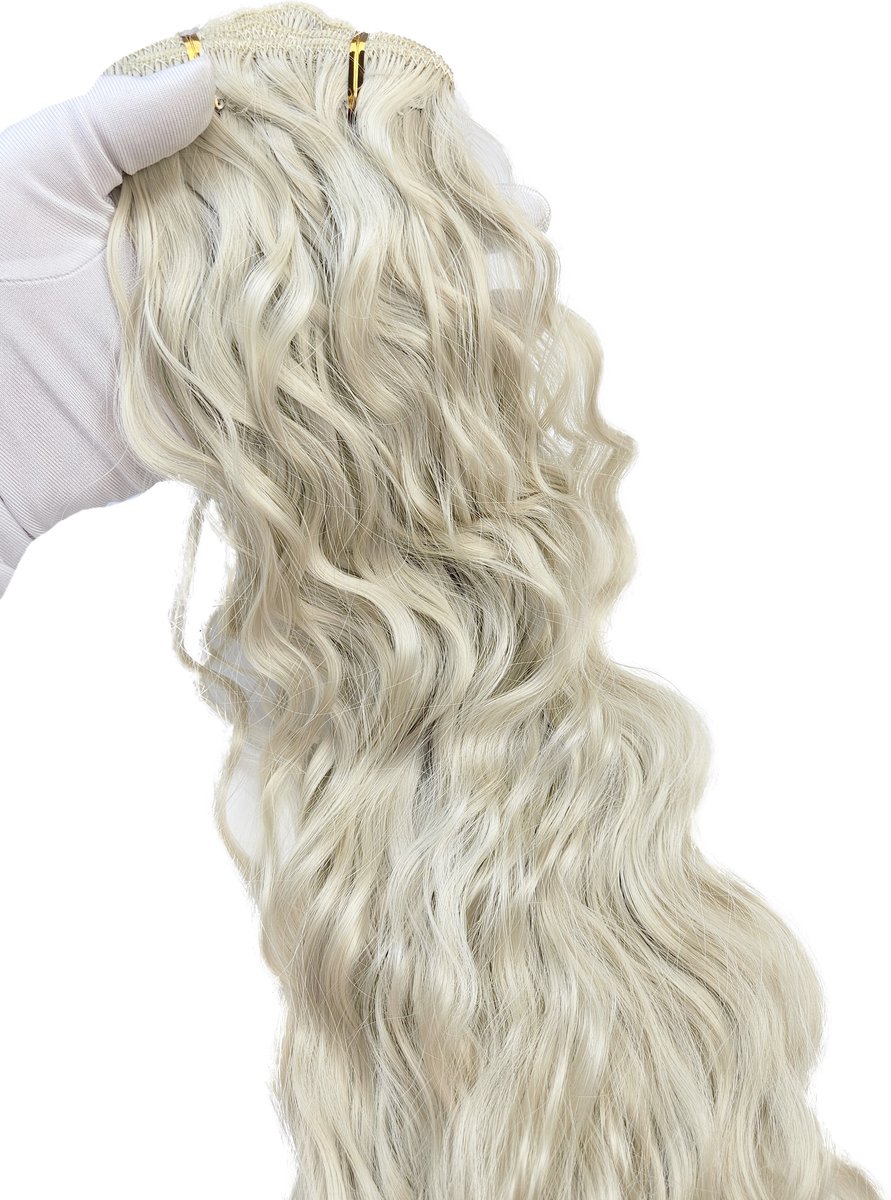 Hair extensions - Clip In - Blond - clip ins curly krullen - Synthetisch haar