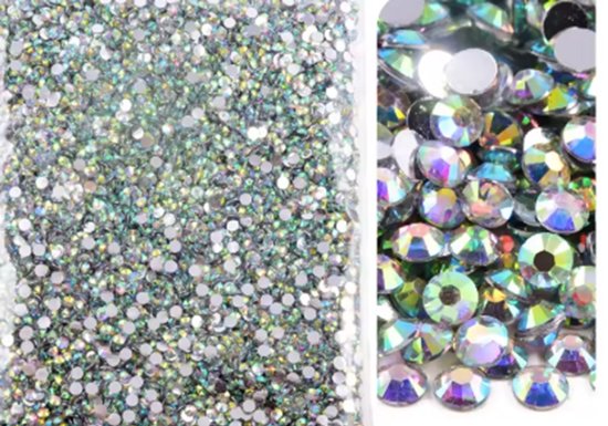 Strass steentjes - SS6 - Plak stenen - AB zilverkleurig - 20.000 stuks - decoratie nagels - rhine stones glitter