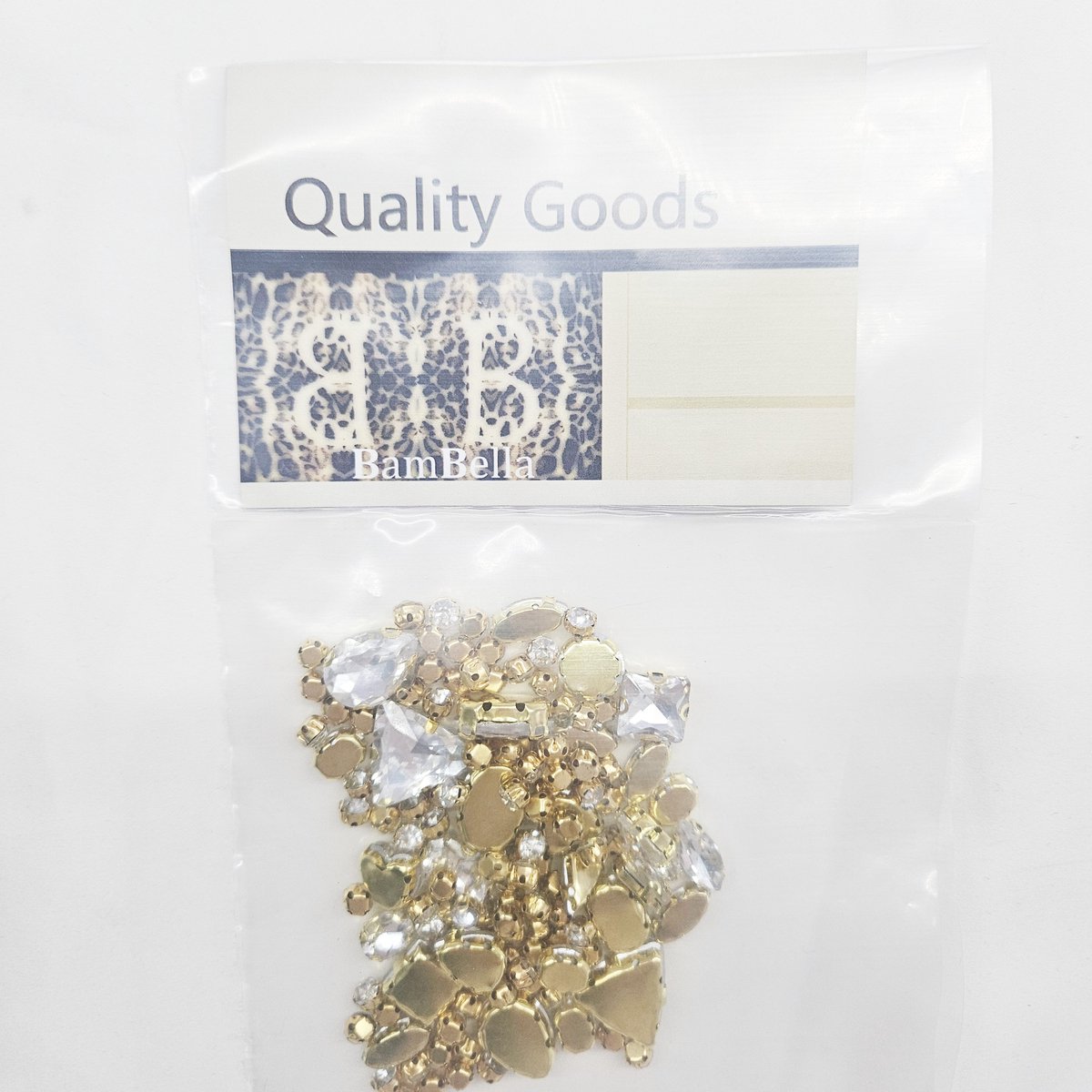 BamBella® Wit - Grote Naai strass Steentjes - 130 stuks - strass stenen glitters kleding versieren