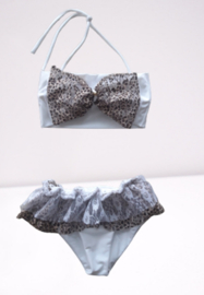 Bikini wit   Panterstrik baby en kind Zwemkleding Badkleding meisje