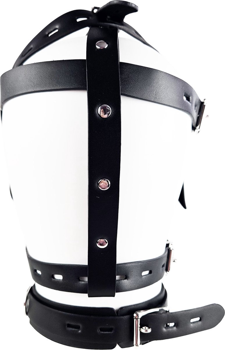BNDGx® - Extreme BDSM Masker - Nep Leer - Met Gag - SM - Met lijn