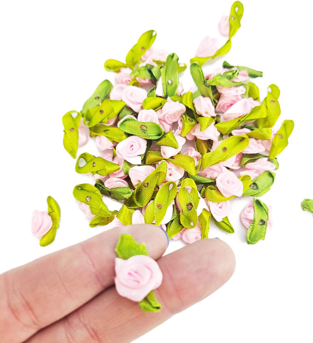 BamBella® - Roosjes - Roze - 100 stuks decoratie knutselen Kleine strikken