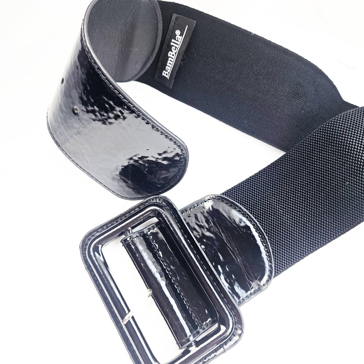 BamBella ® - Riem Maat Onesize - Datex Rood (Mix latex en stof) Mode Body Gothic Goth taille riem Gesp Groot
