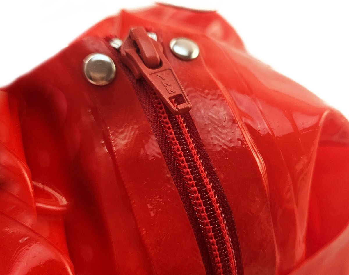 BNDGx® -100% Latex Masker ogen mond open - Anoniem Erotiek - Extreme BDSM sm fetish Rollenspel kleding Rood