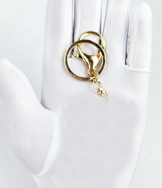 5 stuks Sleutelhanger ringen rond plat zelf sleutelhangers maken hobby DIY ringen o-ring haak ring geel