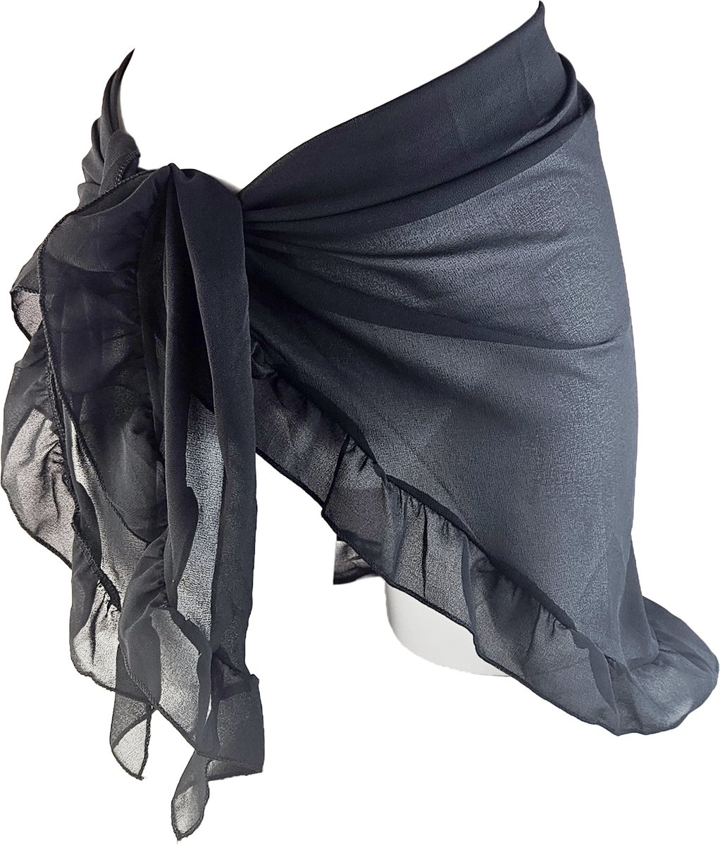 BamBella® - Rok - Onesize omslag doek Strand rokje kort doorzichtig chiffon Zwart