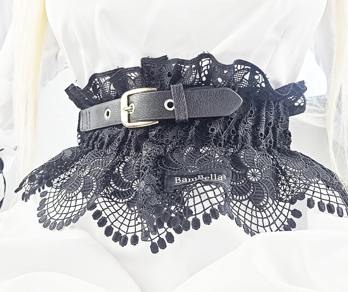 BamBella ® - Riem Maat Onesize - Rok franje ruches Mode Body Gothic Goth taille riem zwart met belt