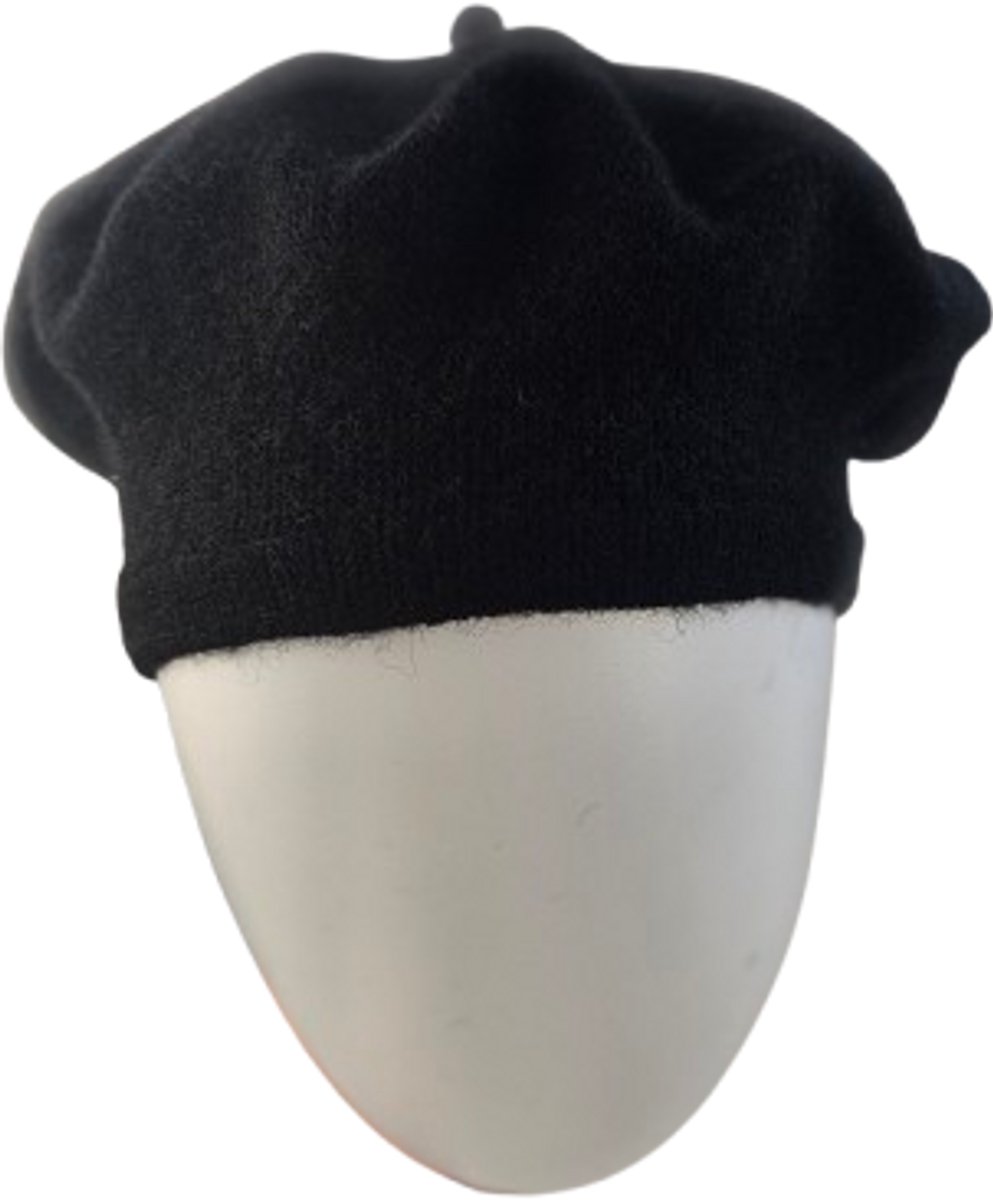 BamBella® -Baret - Franse muts - winter hoed zwart -