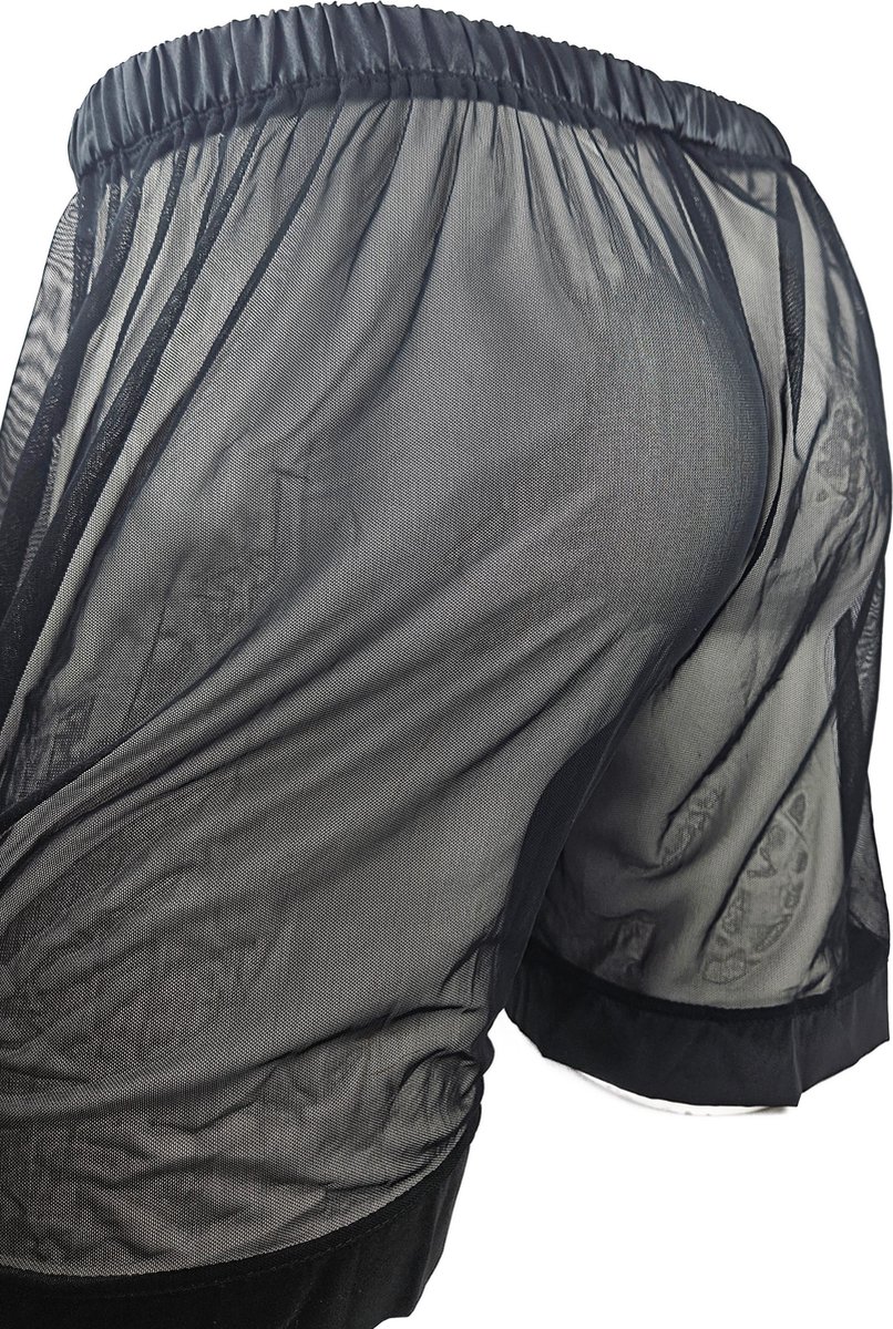 BamBella ® - Boxer short -  Sexy Zwart Erotische kant doorzichtige onderbroek Heren
