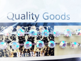 BamBella® - Strass ketting lint - 1 meter - SS38 2mm - Grote steentjes touw crystal Glitter band kleurig