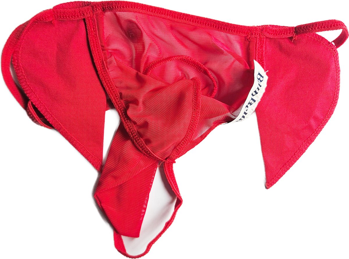 BamBella® - Onderbroek heren - Onesize - grappig valentijn verassing voor koppels string olifant Rood