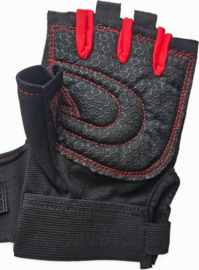 Handschoenen zonder vingers - Zwart Rood sport - fiets - kort - Grip fiets