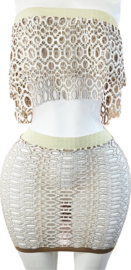 BamBella ® - Kleding set - S/M - Zomer strand set 2 delig jurk crop top