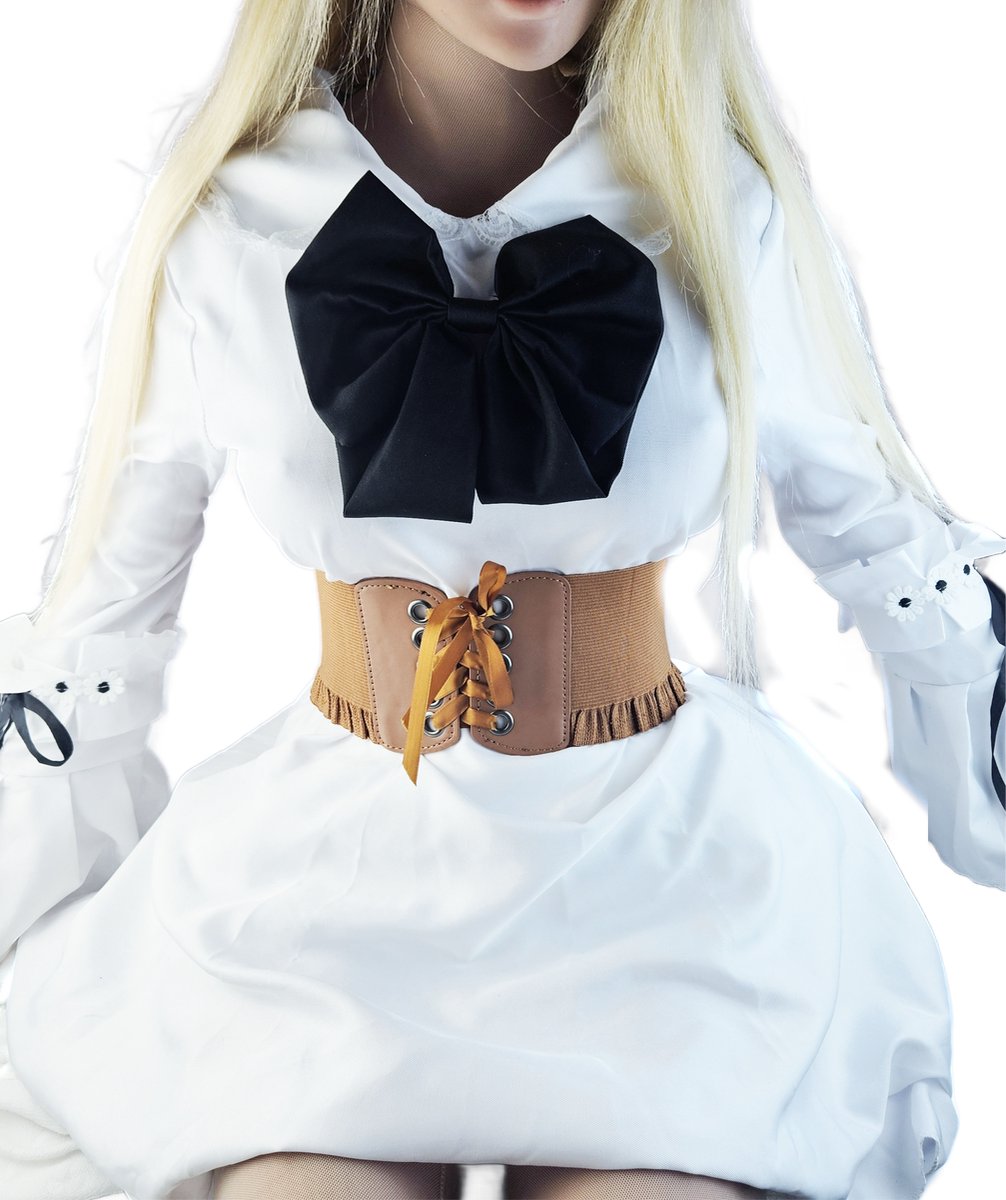 BamBella ® - Riem Maat Onesize - Bruin Mode Body Gothic Goth taille riem veter sluiting zwart met korset belt