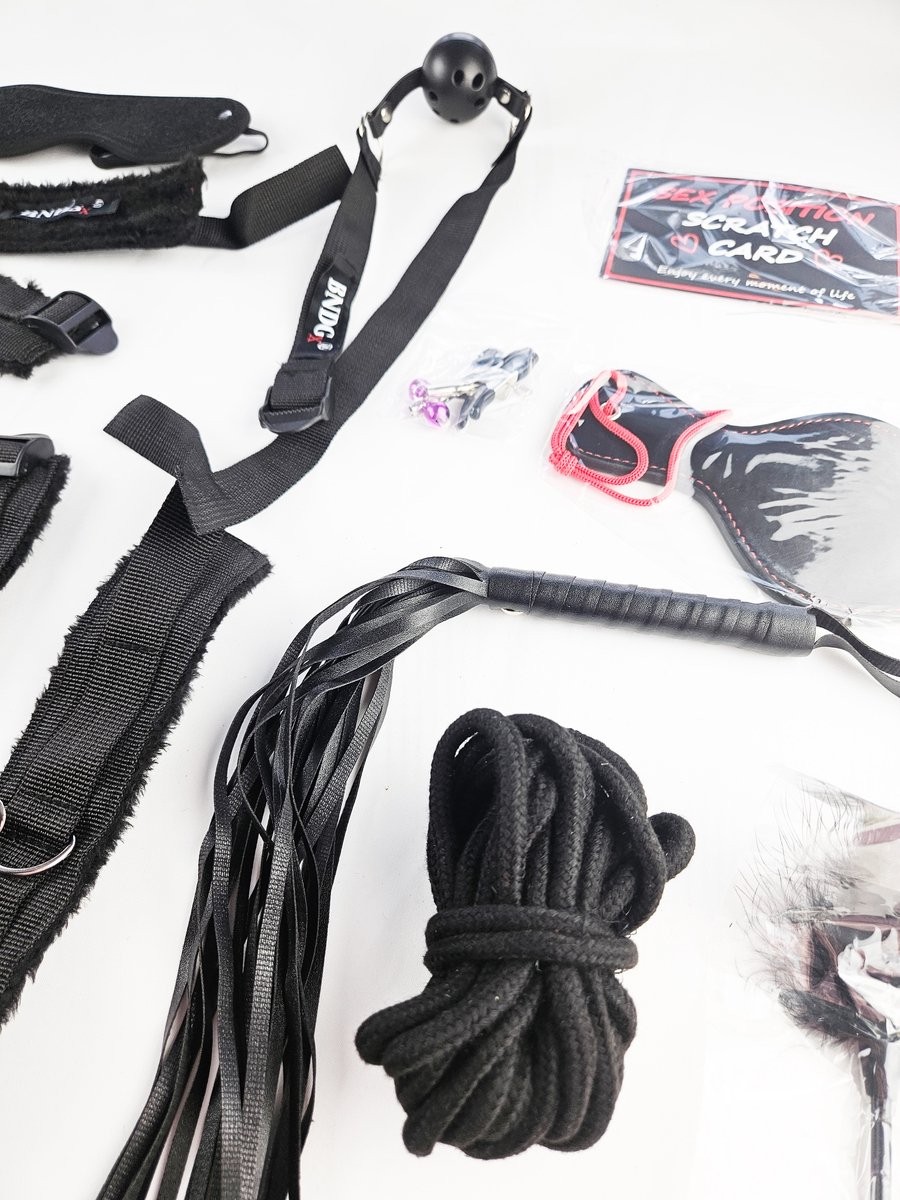 BNDGx® - Sex Toys - voor koppels - Set - SM Pakket - Bondage - Vastbinden - Kit - Startset - handboeien - Rood BDSM