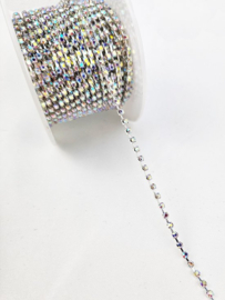Strass ketting lint - AB- SS6 - 1 meter - steentjes touw diamantjes crystal naaien knutselen versieren glitter