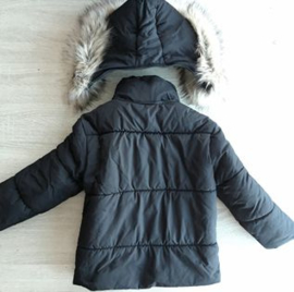 Winterjas heren zwart grote bontkraag jas  imitatiebont parka jack