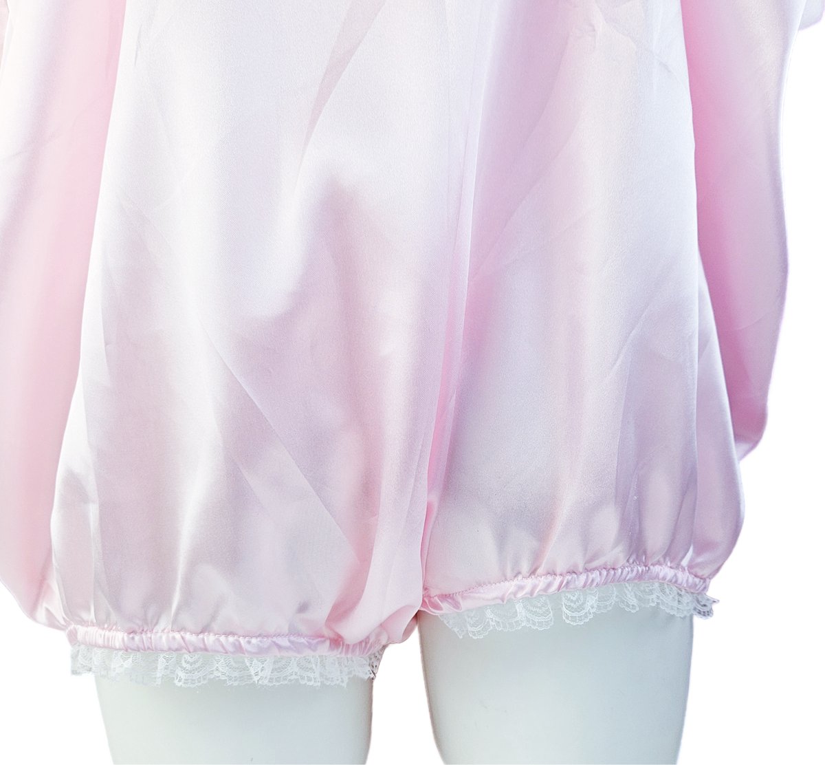 BamBella® Jumpsuit -   Roze met strik - Oversize groot overal dames satijn glans stof