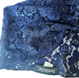 BamBella ® - Sjaal - heup sjaaltje - blauw kant feest kant omslag doek hoofddoek