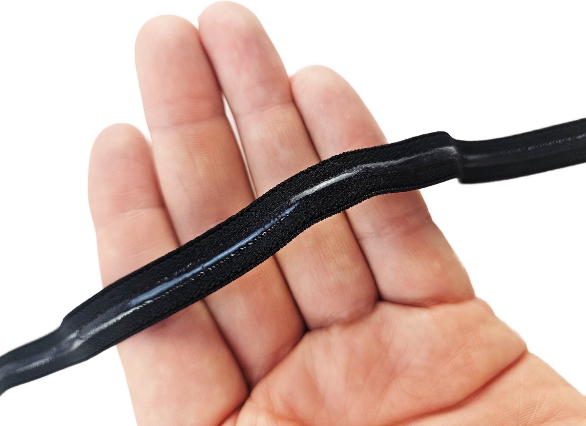 BamBella® - 1 pak Elastiek - 5 meter -anti sli Zwart - 15 mm Breed - Taille band naaien smalle elastische band