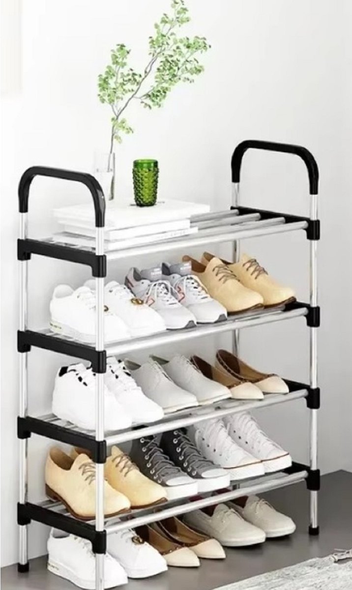 Schoenen wand rek Schoenenkast kast schoenenrek opberg met schappen 4 lagen hal