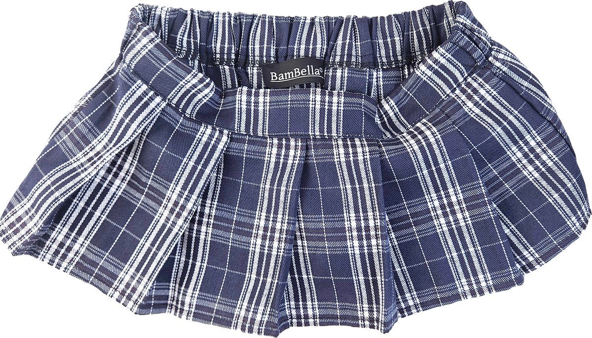 BamBella® - Ultra korte Mini rok - -Erotische rollenspel kleding Blauw ruiten