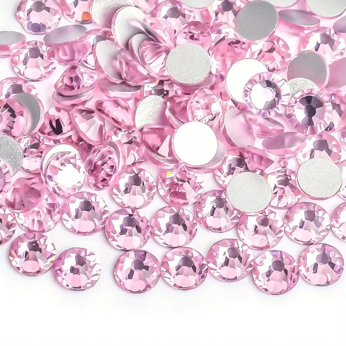 BamBella® Plak strass Steentjes - 1440 stuks - SS10 - Roze strass stenen glitters nail art kleding versieren