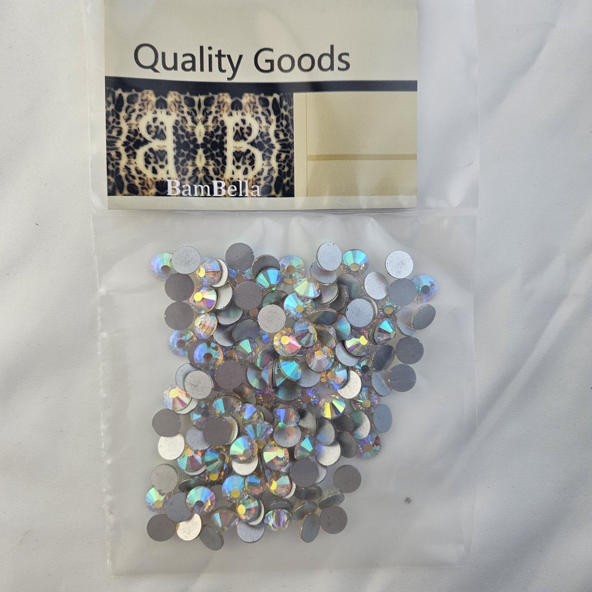 BamBella® - SS50 -Extreem groot - AB WIT Plak strass Steentjes - 144 stuks - strass stenen glitters nail art kleding versieren