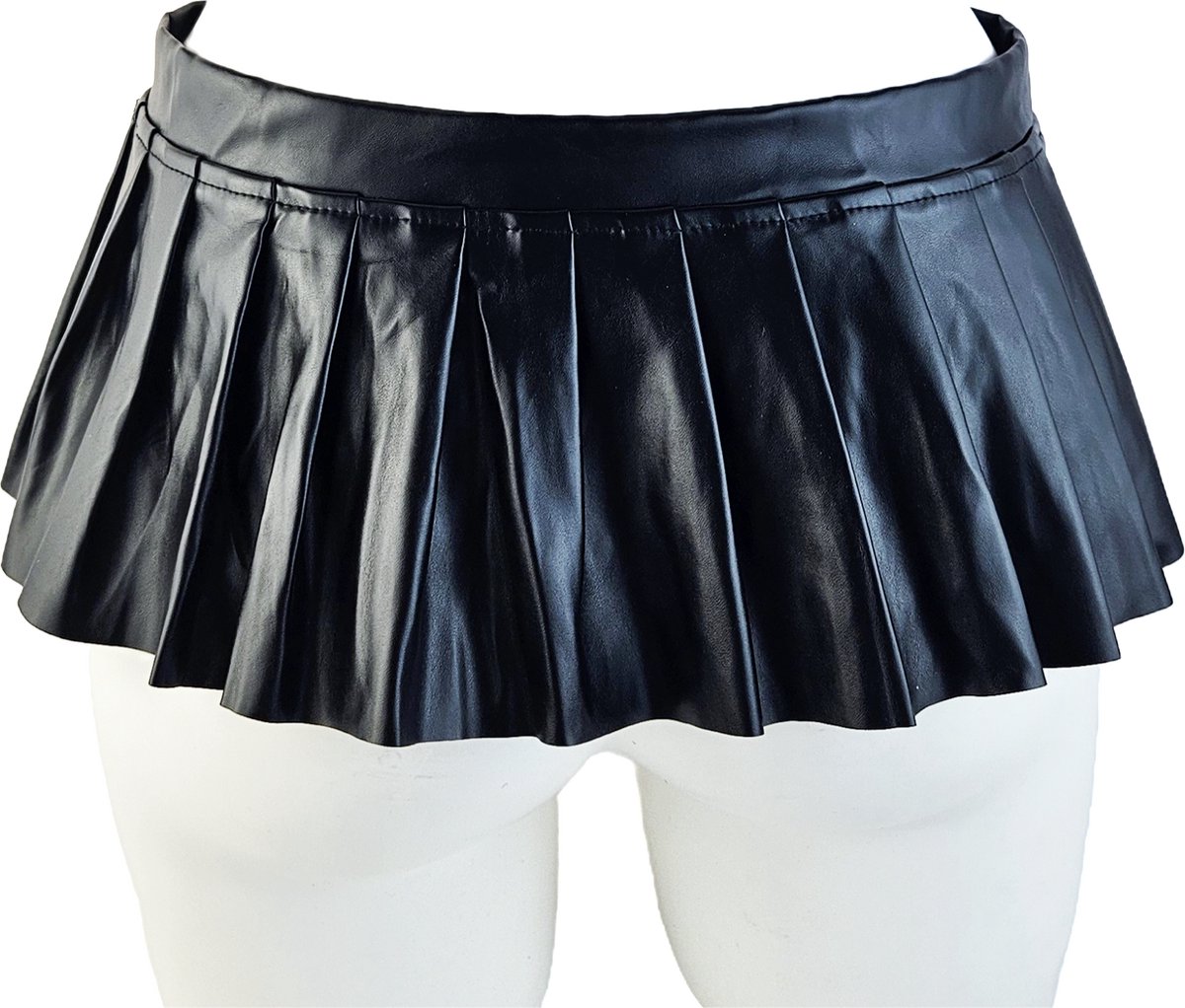 BamBella® - Erotische Rok - Maat S M L- Shiny Wetlook - rokje Super shine metallic Lame Glans Zwart BDSM Sexy kleding