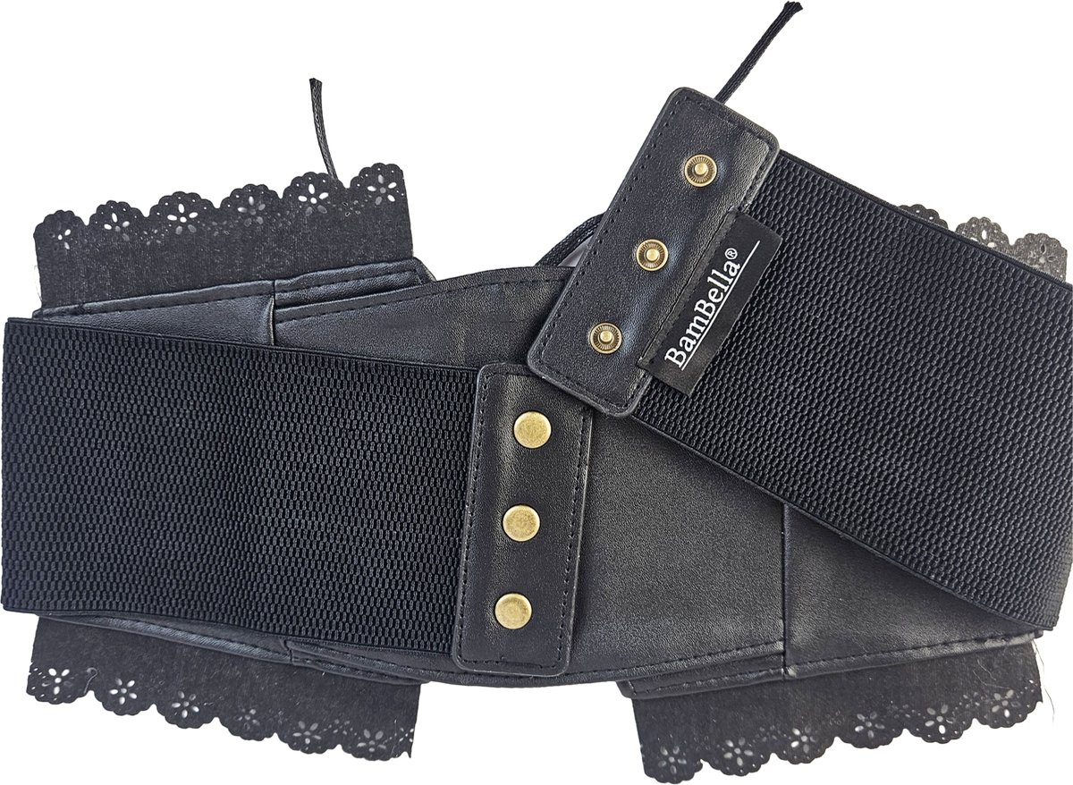 BamBella ® - Zwart Korset Mode Body Gothic Goth taille riem met Veter sluiting korset belt