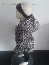 Kinderjas panterprint Bontkraag jas leopard Winterjas Wit  BamBella