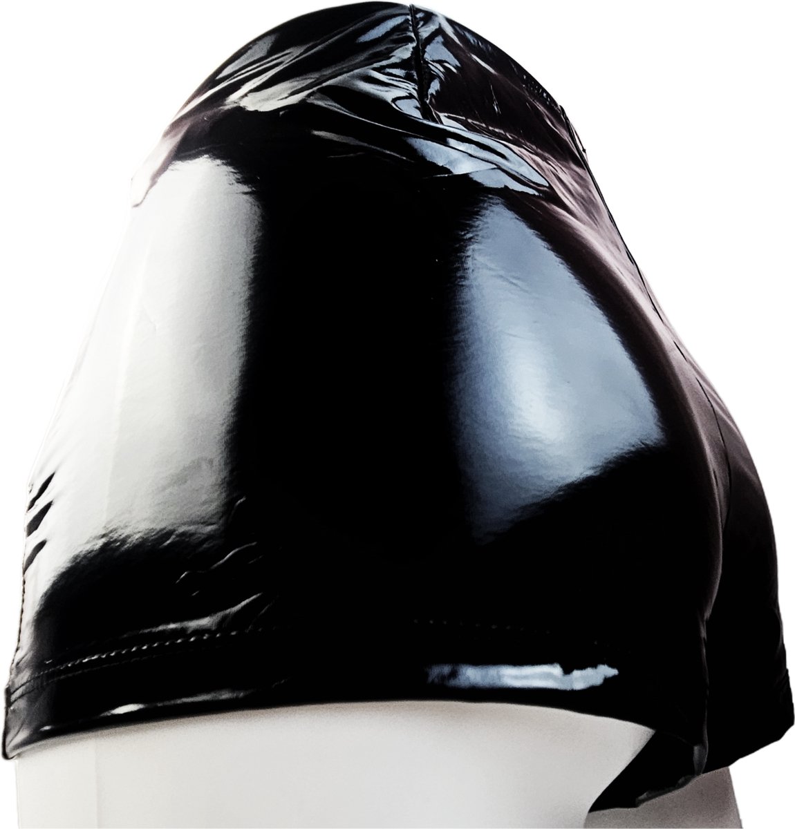 BamBella® - Short -  Zwart dames sexy Glans kleding mix van Latex en stof Datex Wetlook met sluiting Korte broek shorts