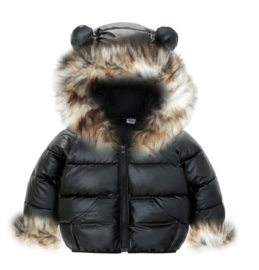 Winterjas Girls Maat 92 t/m 116 Zwart Puffer jack