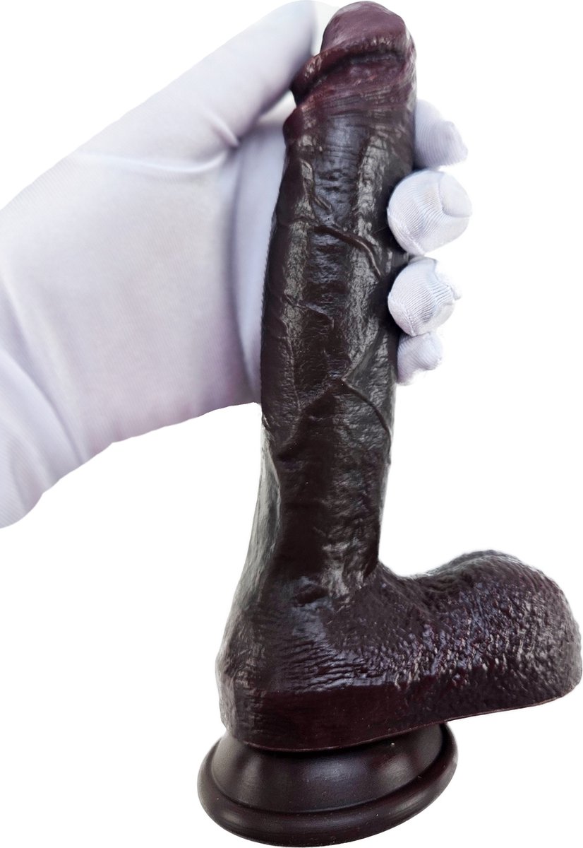 BNDGx® Realistische Dildo - 22cm Grote Penis voor vrouwen met zuignap - Anaal - vaginaal - Realistisch - Donker bruin