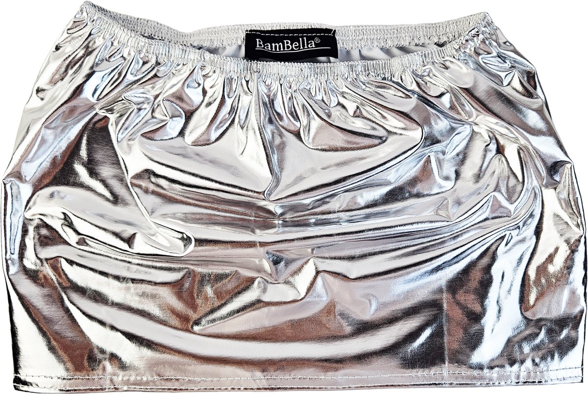 BamBella® - Ultra korte mini rok - Onesize - Shiny Wetlook - Sexy Erotische rokje Super shine metallic Glans Goudgeel