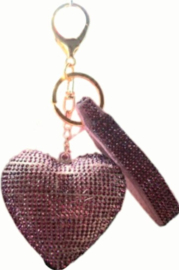 Sleutelhanger Tashanger Grote roze glitter