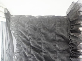 BamBella® Naai band - Breed mesh Kant rushes tutu tule tulle Zwart - Sier afwerk band kleding maken